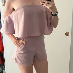 Purple off the shoulder romper